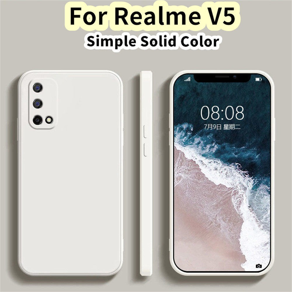 For Realme V5 Cover Drop and wear resistant Silicone Full Case Classic Simple Solid Color Phone Case Cover