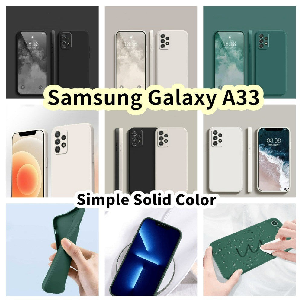 For Samsung Galaxy A33 Cover Drop and wear resistant Silicone Full Case Classic Simple Solid Color Phone Case Cover
