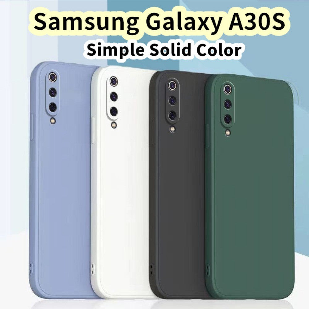 For Samsung Galaxy A30S Cover Drop and wear resistant Silicone Full Case Classic Simple Solid Color Phone Case Cover