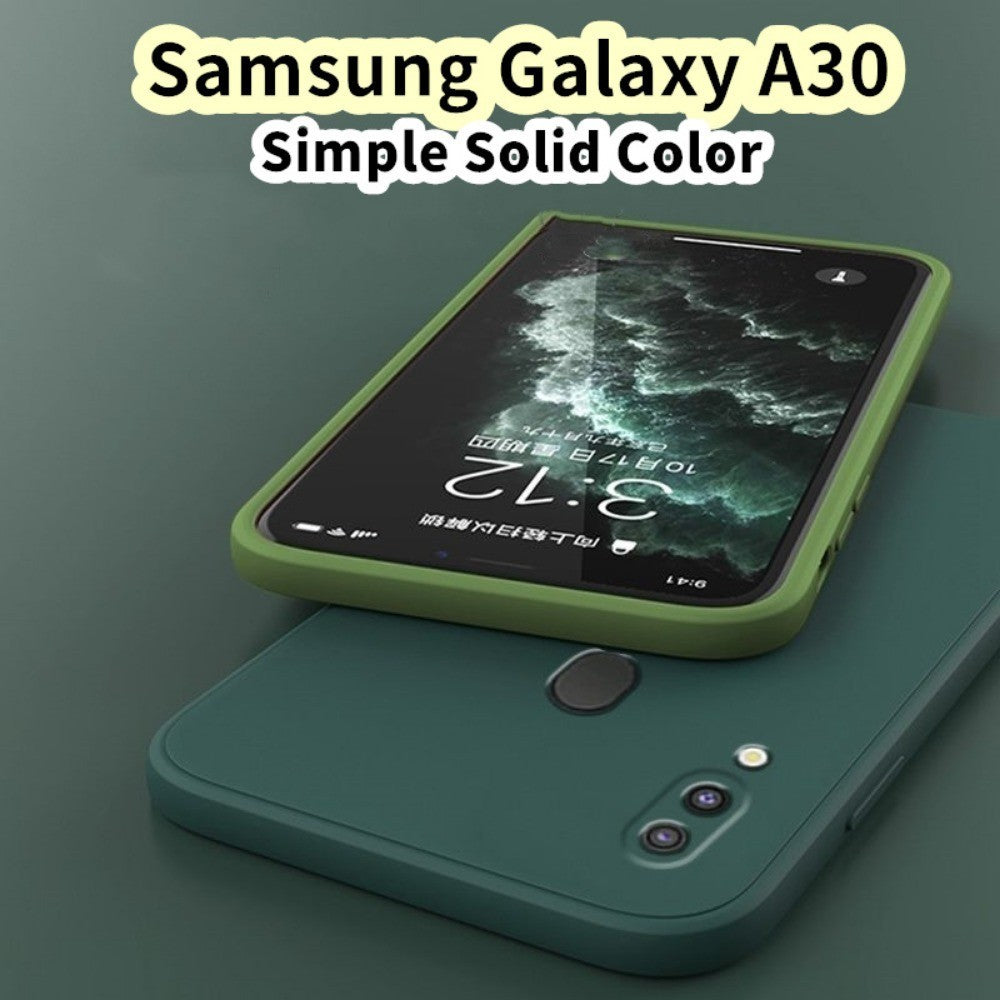 For Samsung Galaxy A30 Cover Drop and wear resistant Silicone Full Case Classic Simple Solid Color Phone Case Cover
