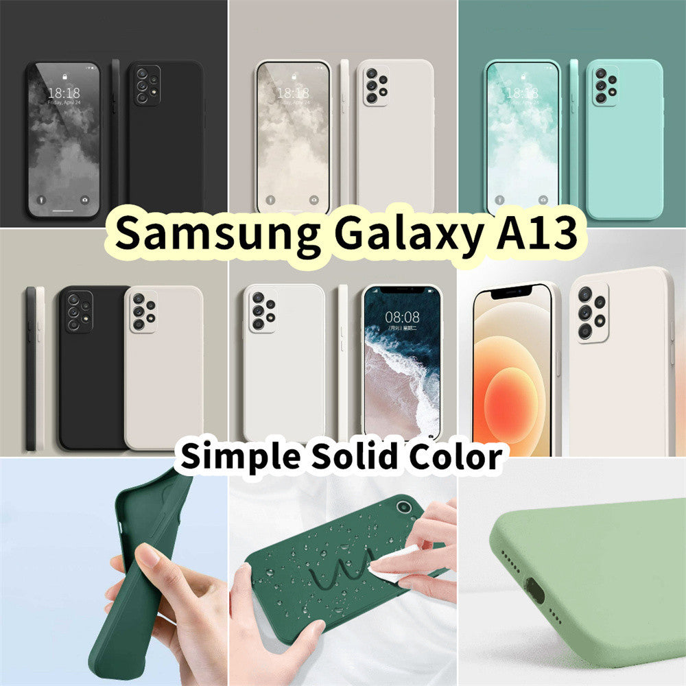 For Samsung Galaxy A13 Cover Drop and wear resistant Silicone Full Case Classic Simple Solid Color Phone Case Cover