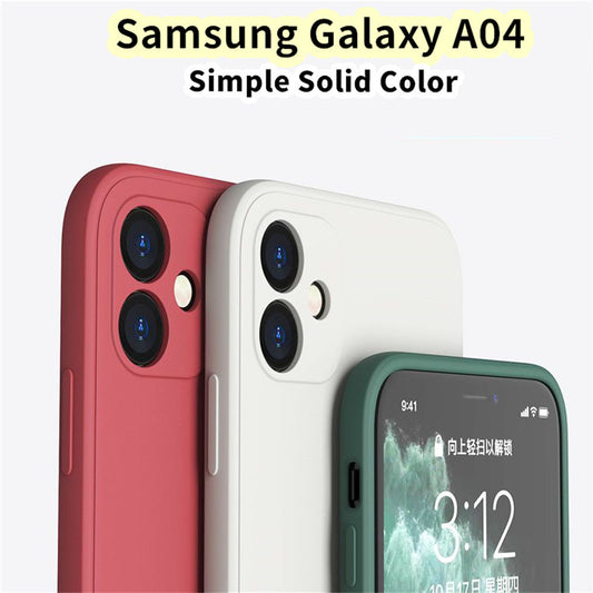 For Samsung Galaxy A04 Cover Drop and wear resistant Silicone Full Case Classic Simple Solid Color Phone Case Cover