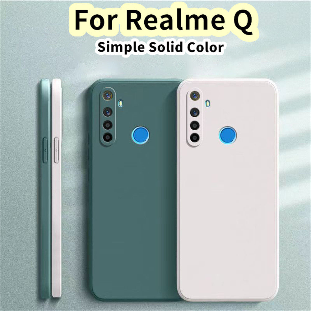 For Realme Q Cover Drop and wear resistant Silicone Full Case Classic Simple Solid Color Phone Case Cover