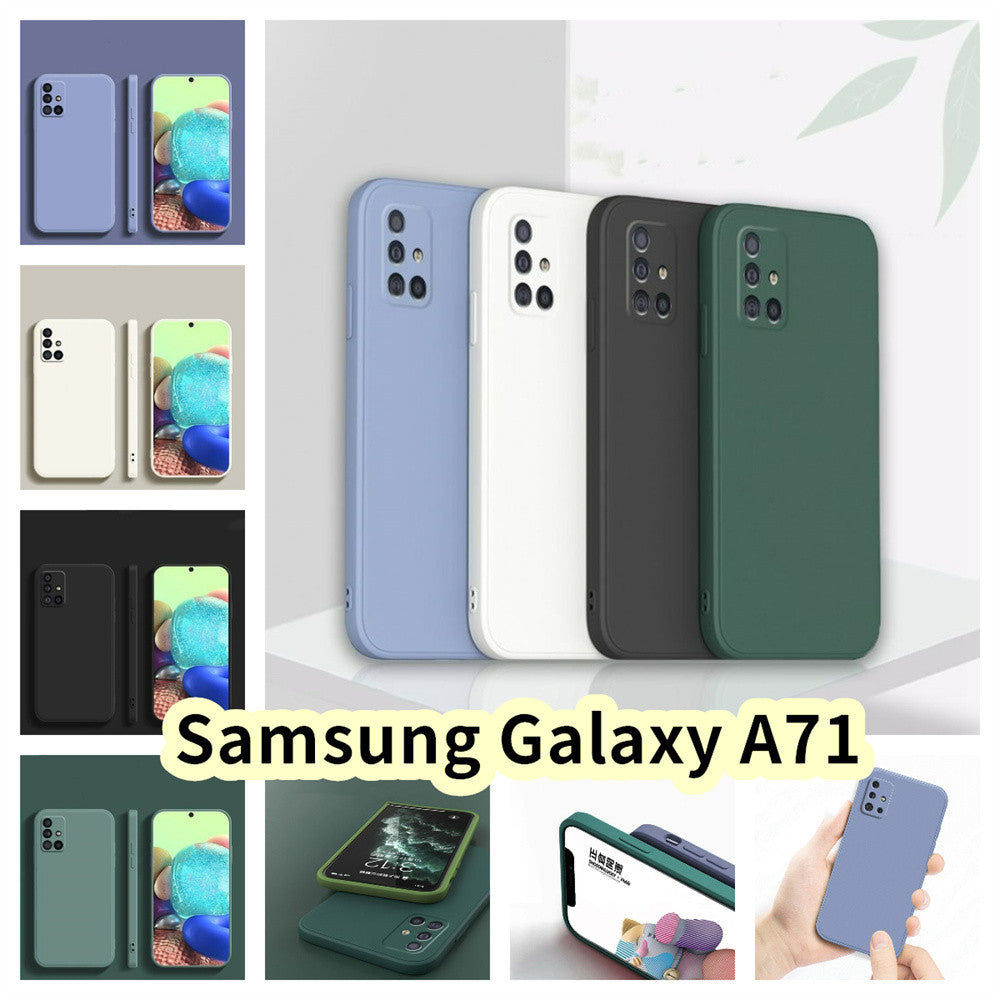 For Samsung Galaxy A71 Cover Drop and wear resistant Silicone Full Case Classic Simple Solid Color Phone Case Cover