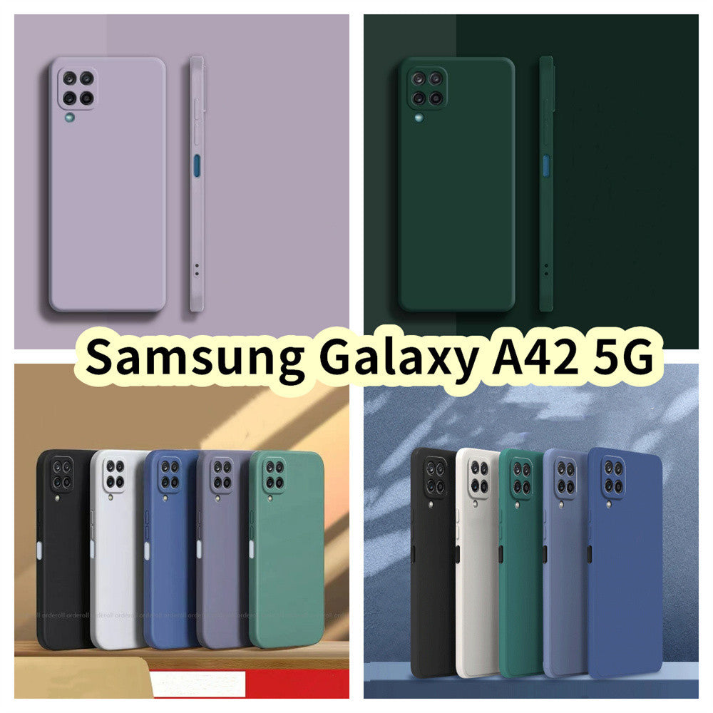 For Samsung Galaxy A42 5G Cover Drop and wear resistant Silicone Full Case Classic Simple Solid Color Phone Case Cover