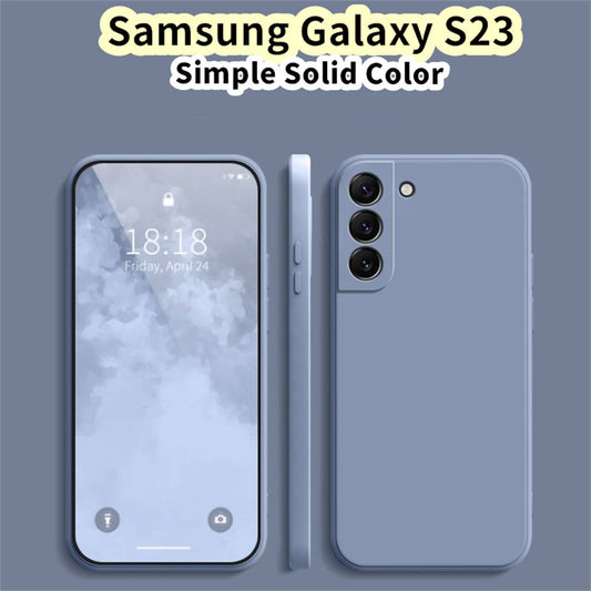 For Samsung Galaxy S23 Cover Drop and wear resistant Silicone Full Case Classic Simple Solid Color Phone Case Cover