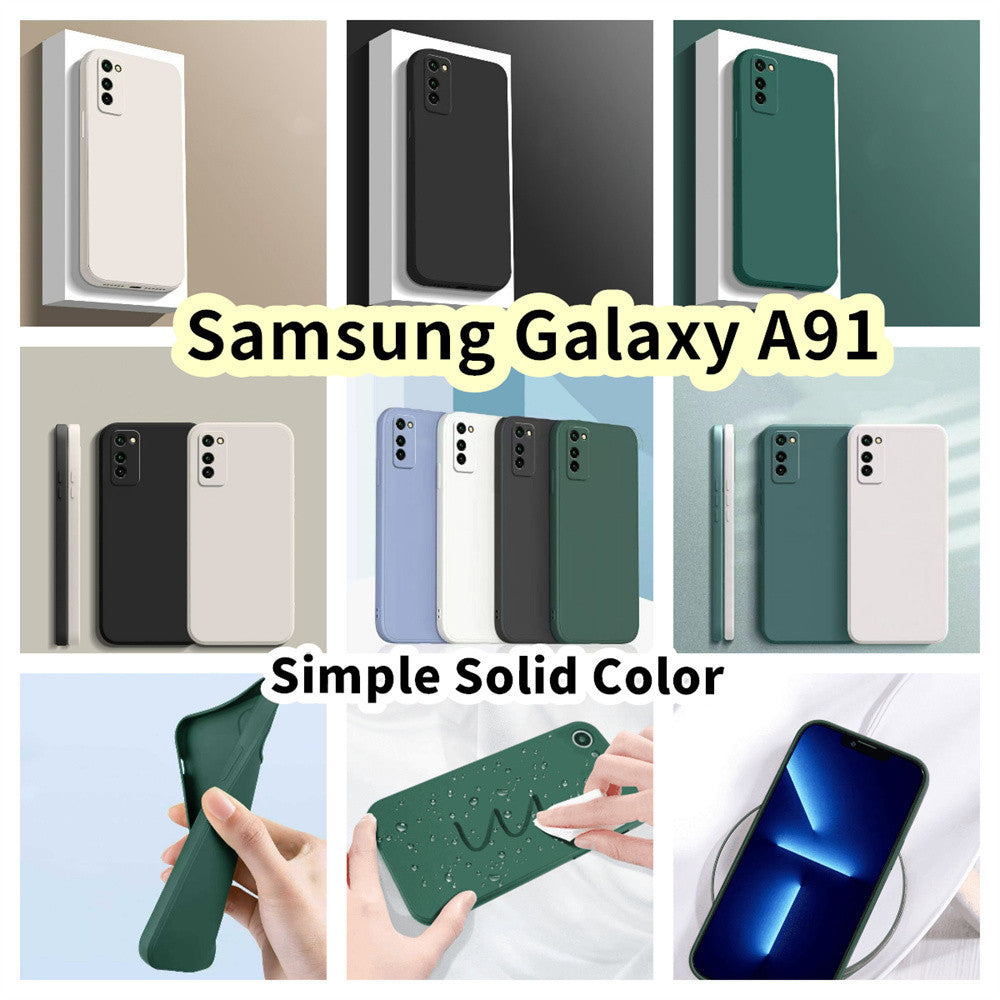 For Samsung Galaxy A91 Cover Drop and wear resistant Silicone Full Case Classic Simple Solid Color Phone Case Cover