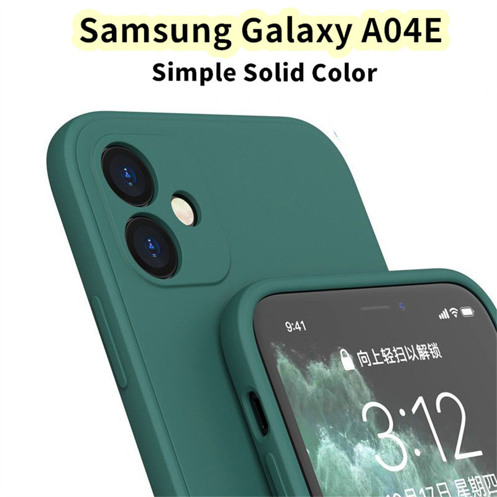For Samsung Galaxy A04E Cover Drop and wear resistant Silicone Full Case Classic Simple Solid Color Phone Case Cover