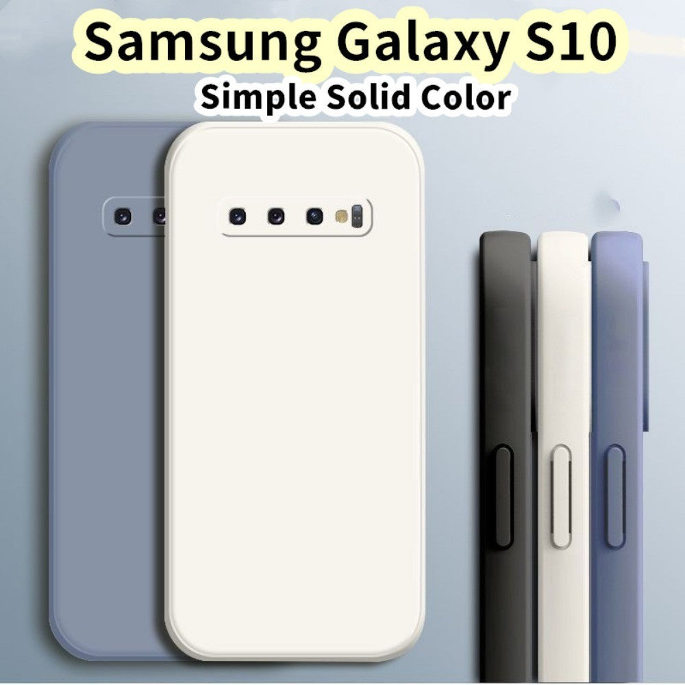 For Samsung Galaxy S10 Cover Drop and wear resistant Silicone Full Case Classic Simple Solid Color Phone Case Cover