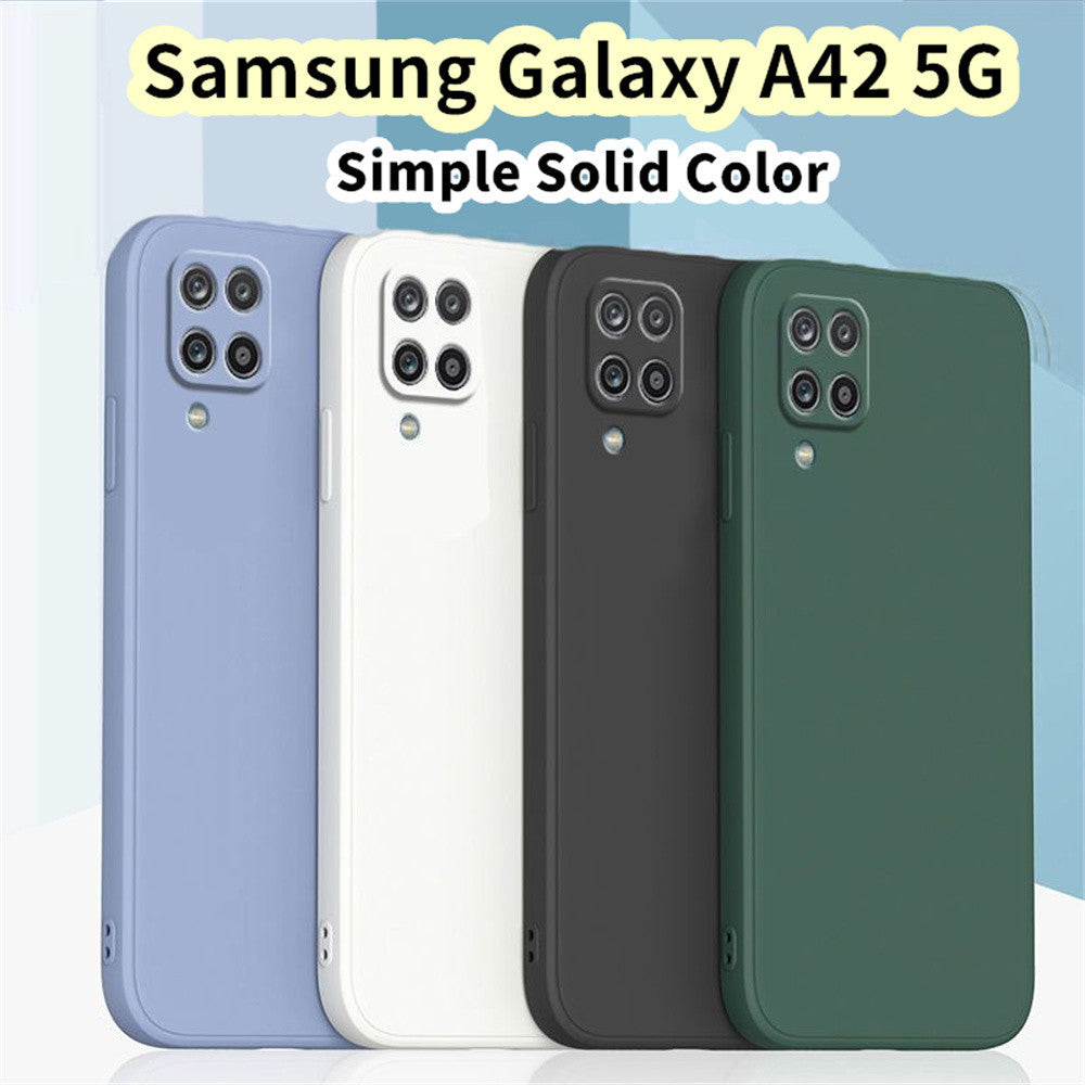 For Samsung Galaxy A42 5G Cover Drop and wear resistant Silicone Full Case Classic Simple Solid Color Phone Case Cover