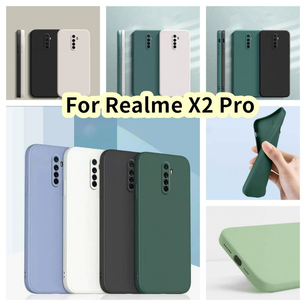For Realme X2 Pro Cover Drop and wear resistant Silicone Full Case Classic Simple Solid Color Phone Case Cover