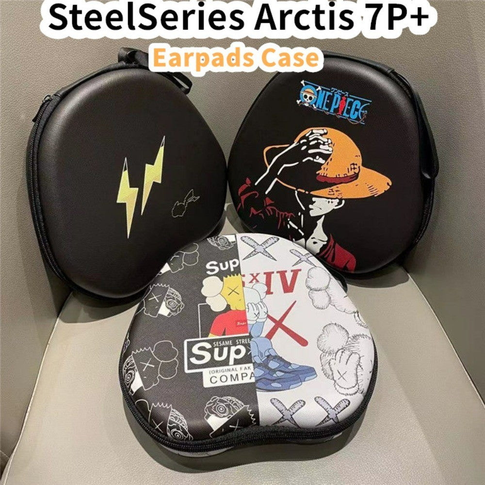 For SteelSeries Arctis 7P+ Headphone Case Cartoon Creative Patterns Headset Earpads Storage Bag Casing Box