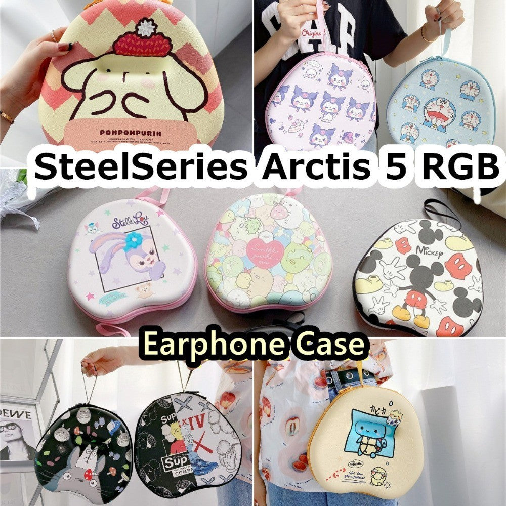 For SteelSeries Arctis 5 RGB Headphone Case Cartoon Creative Patterns Headset Earpads Storage Bag Casing Box