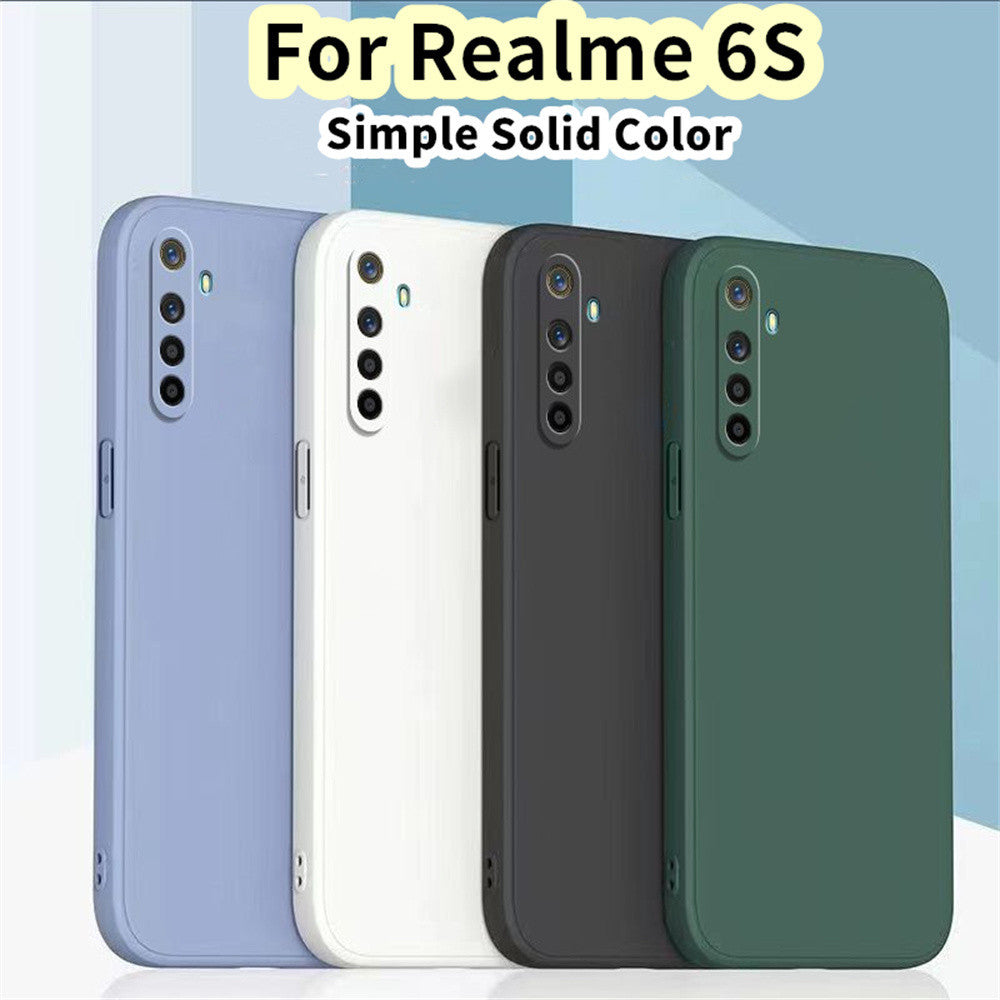 For Realme 6S Cover Drop and wear resistant Silicone Full Case Classic Simple Solid Color Phone Case Cover