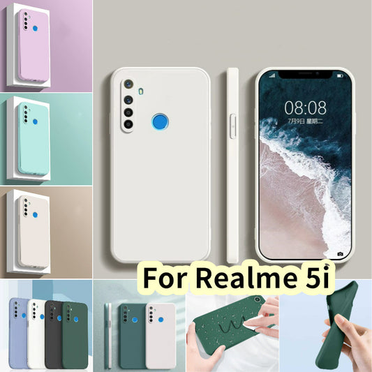 For Realme 5i Cover Drop and wear resistant Silicone Full Case Classic Simple Solid Color Phone Case Cover