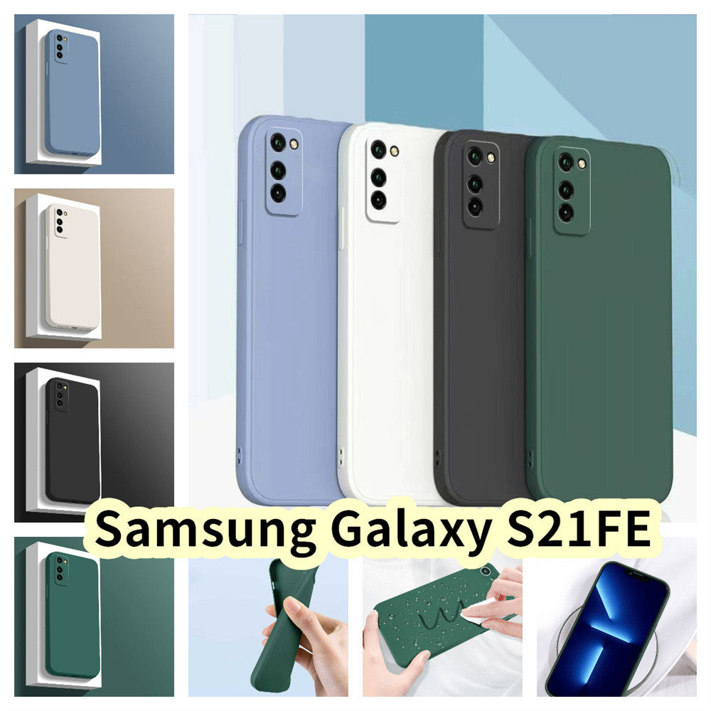 For Samsung Galaxy S21FE Cover Drop and wear resistant Silicone Full Case Classic Simple Solid Color Phone Case Cover