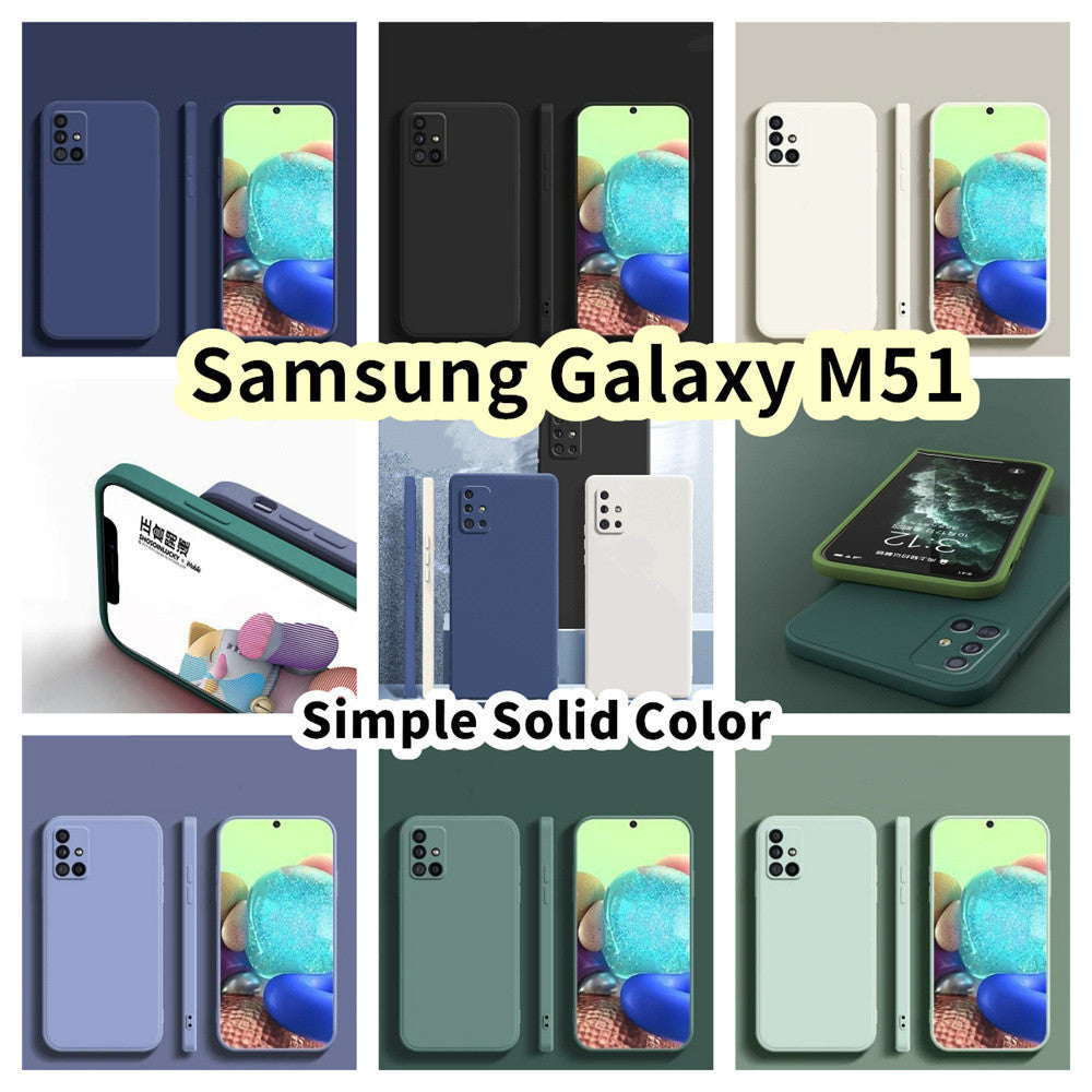 For Samsung Galaxy M51 Cover Drop and wear resistant Silicone Full Case Classic Simple Solid Color Phone Case Cover
