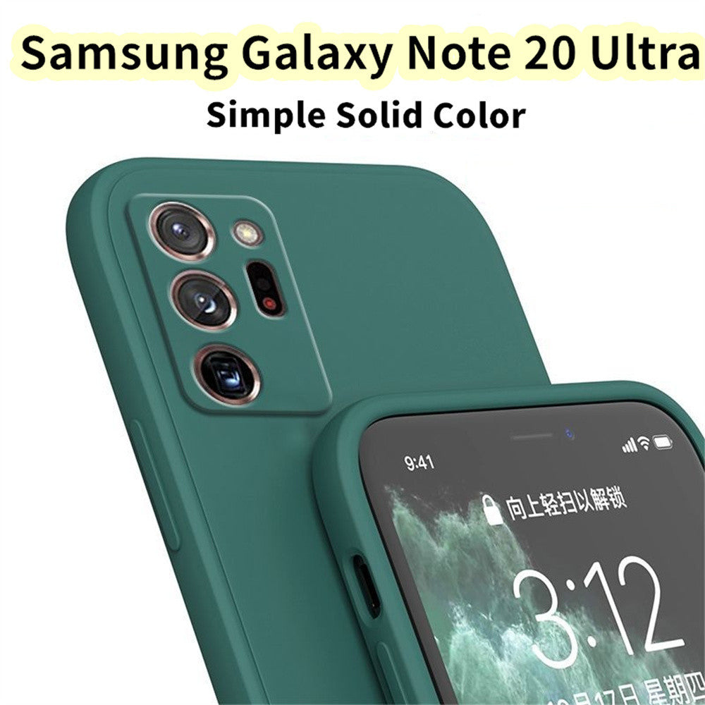 For Samsung Galaxy Note 20 Ultra Cover Drop and wear resistant Silicone Full Case Classic Simple Solid Color Phone Case Cover