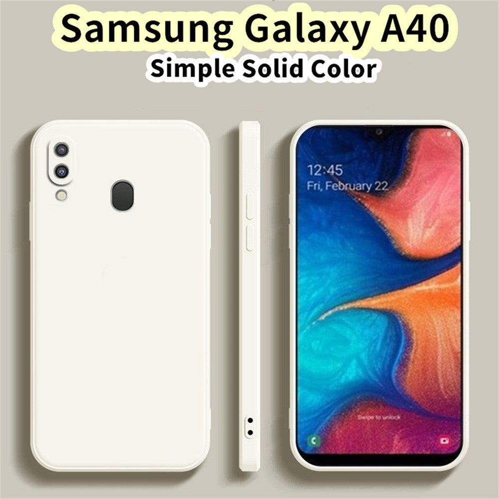For Samsung Galaxy A40 Cover Drop and wear resistant Silicone Full Case Classic Simple Solid Color Phone Case Cover