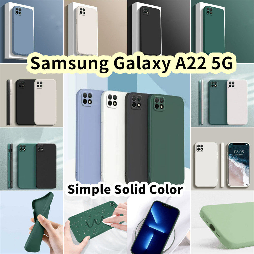 For Samsung Galaxy A22 5G Cover Drop and wear resistant Silicone Full Case Classic Simple Solid Color Phone Case Cover