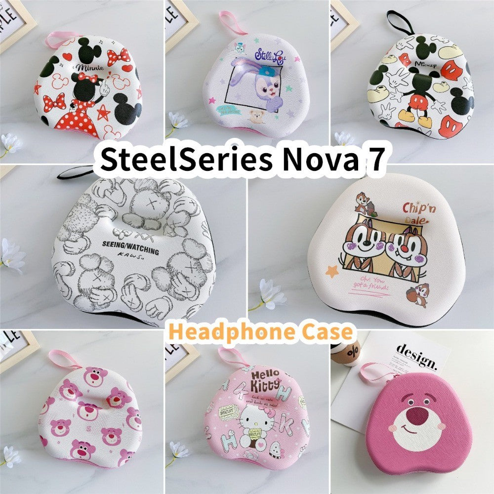 For SteelSeries Nova 7 Headphone Case Cartoon Creative Patterns Headset Earpads Storage Bag Casing Box
