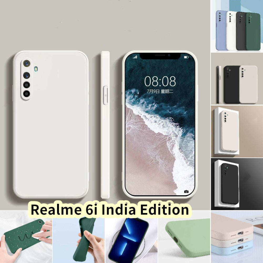 For Realme 6i Cover Drop and wear resistant Silicone Full Case Classic Simple Solid Color Phone Case Cover