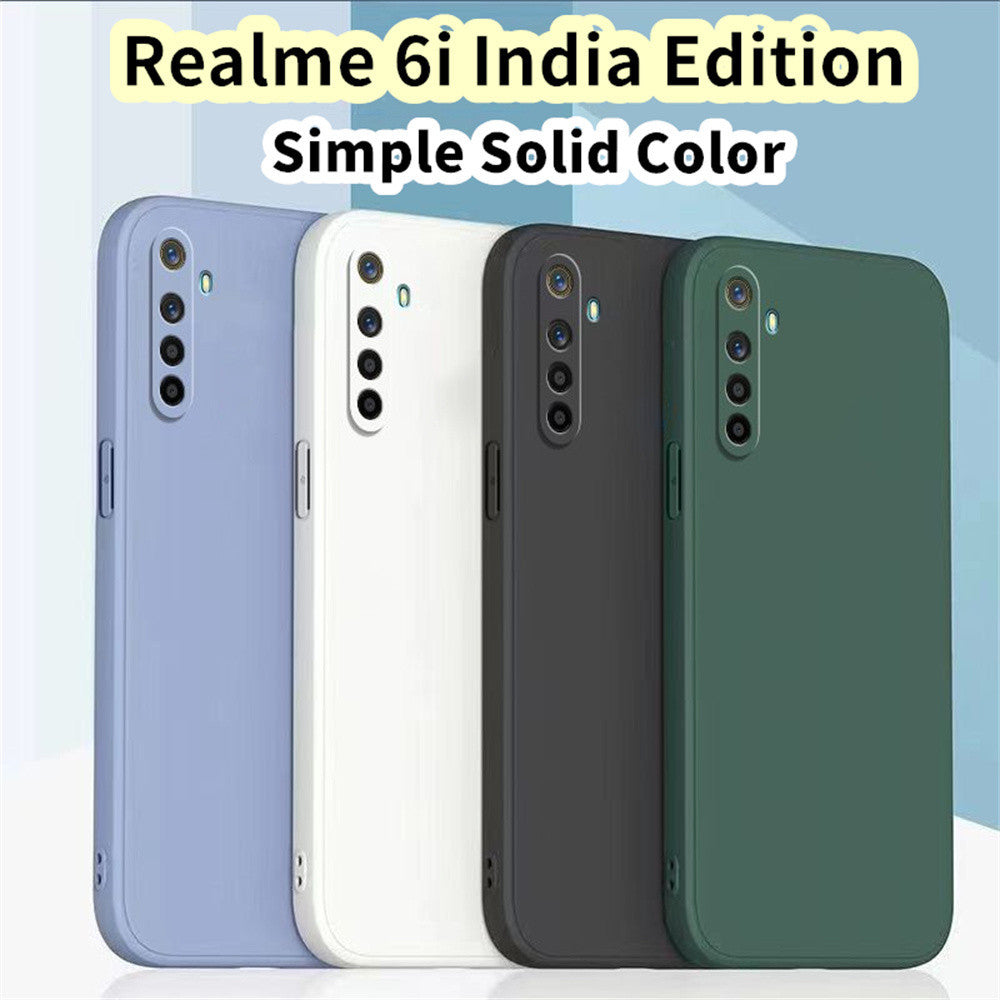 For Realme 6i Cover Drop and wear resistant Silicone Full Case Classic Simple Solid Color Phone Case Cover