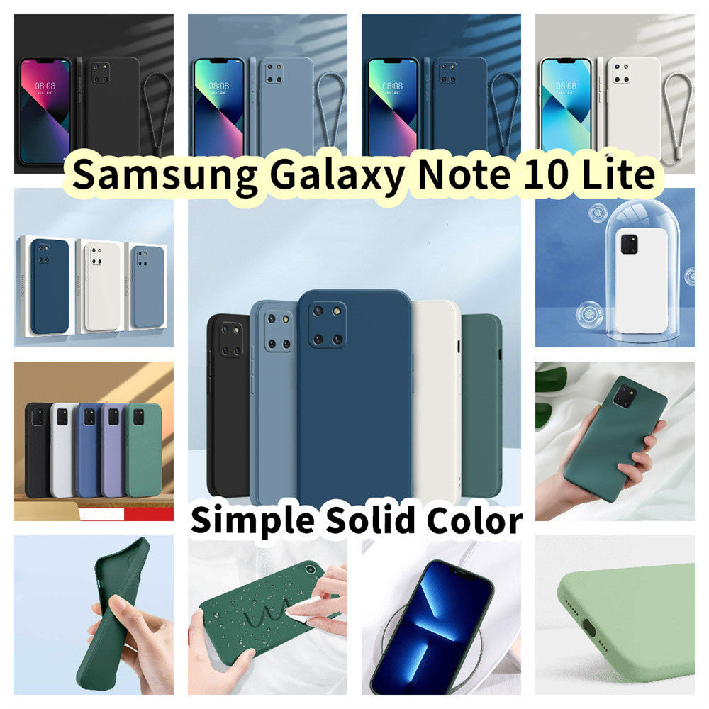 For Samsung Galaxy Note 10 Lite Cover Drop and wear resistant Silicone Full Case Classic Simple Solid Color Phone Case Cover