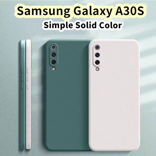 For Samsung Galaxy A30S Cover Drop and wear resistant Silicone Full Case Classic Simple Solid Color Phone Case Cover