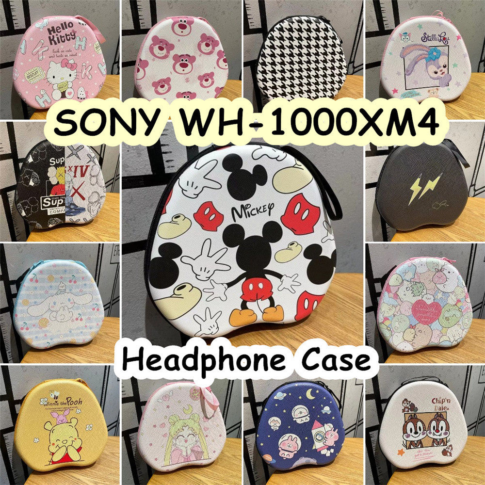 For SONY WH-1000XM4 Headphone Case Cartoon Creative Patterns Headset Earpads Storage Bag Casing Box