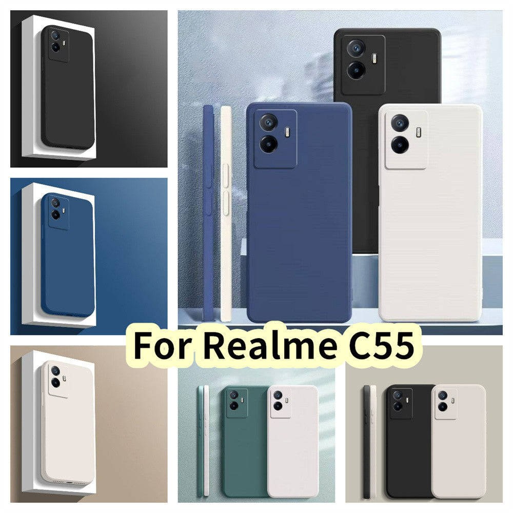 For Realme C55 Cover Drop and wear resistant Silicone Full Case Classic Simple Solid Color Phone Case Cover