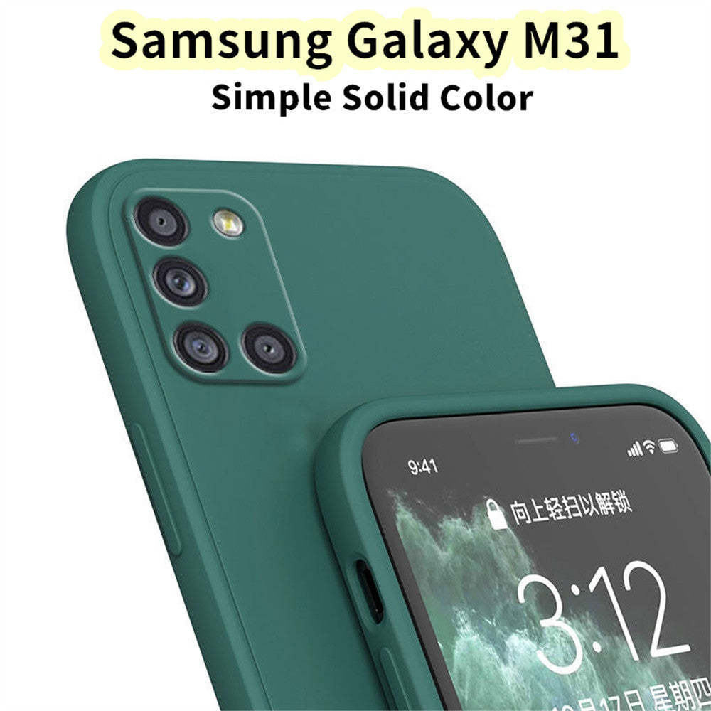 For Samsung Galaxy M31 Silicone Full Cover Case Abrasion resistant and sweatproof Color Phone Case Cover
