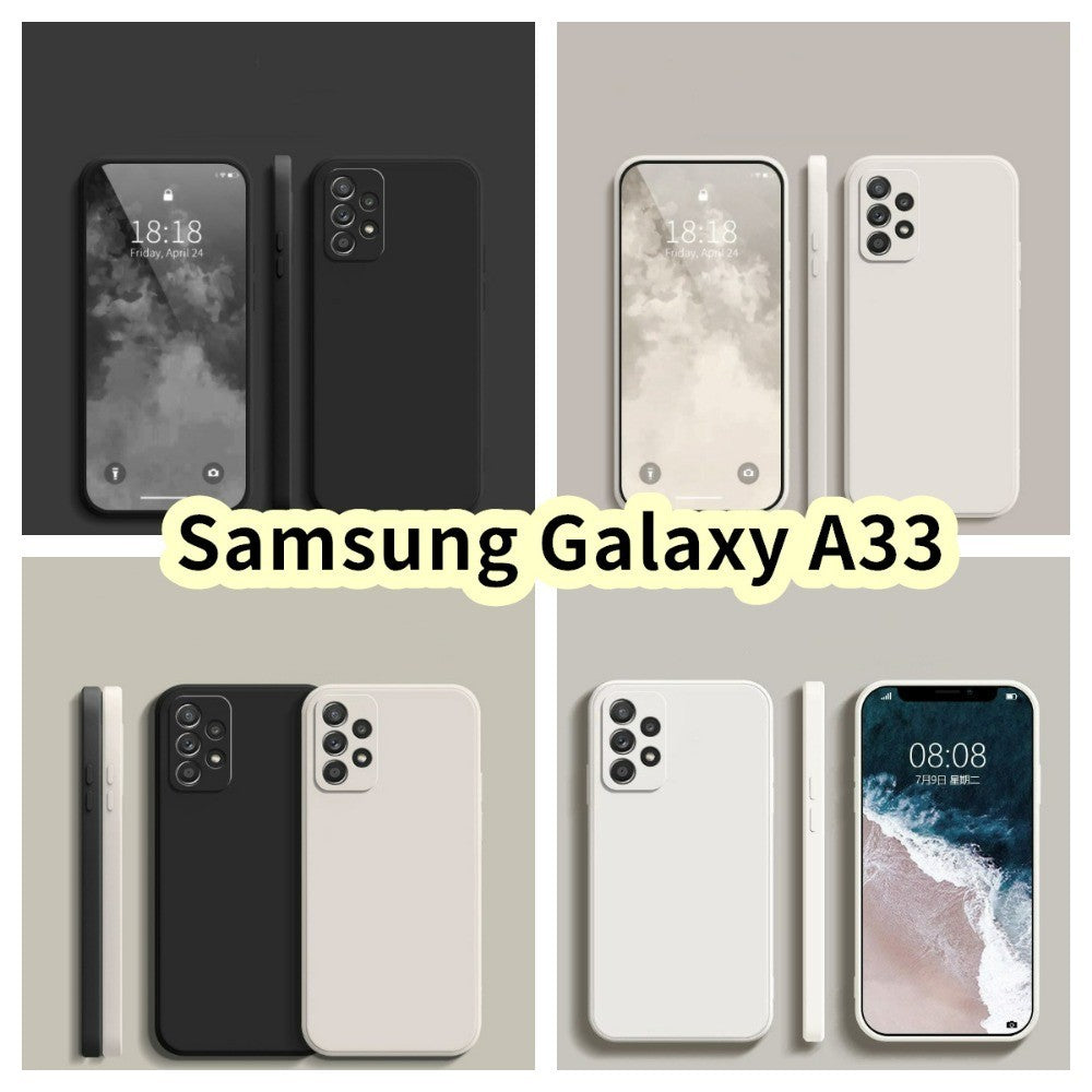 For Samsung Galaxy A33 Cover Drop and wear resistant Silicone Full Case Classic Simple Solid Color Phone Case Cover