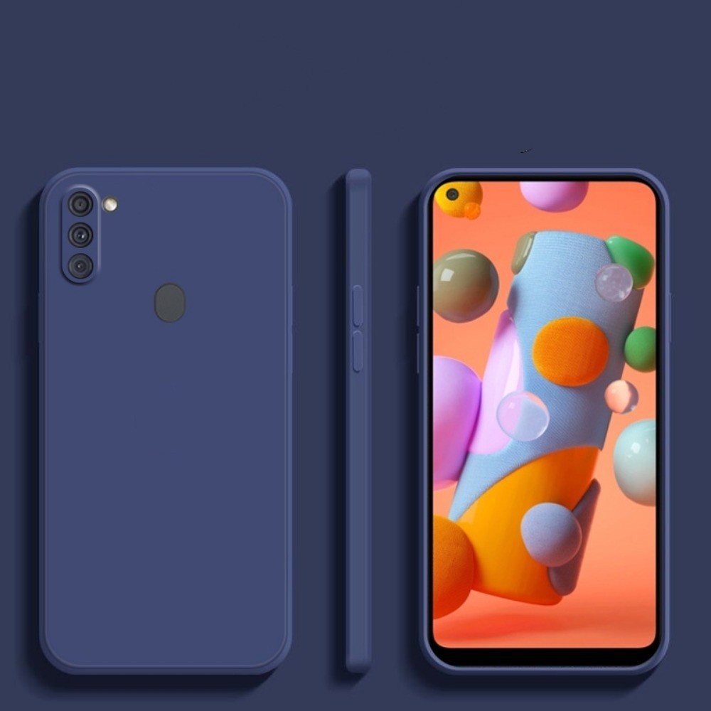 For Samsung Galaxy A11 Cover Drop and wear resistant Silicone Full Case Classic Simple Solid Color Phone Case Cover