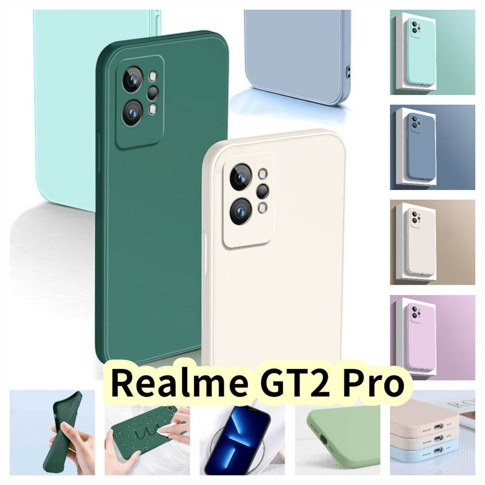 For Realme GT2 Pro Cover Drop and wear resistant Silicone Full Case Classic Simple Solid Color Phone Case Cover