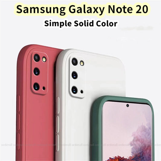 For Samsung Galaxy Note 20 Cover Drop and wear resistant Silicone Full Case Classic Simple Solid Color Phone Case Cover
