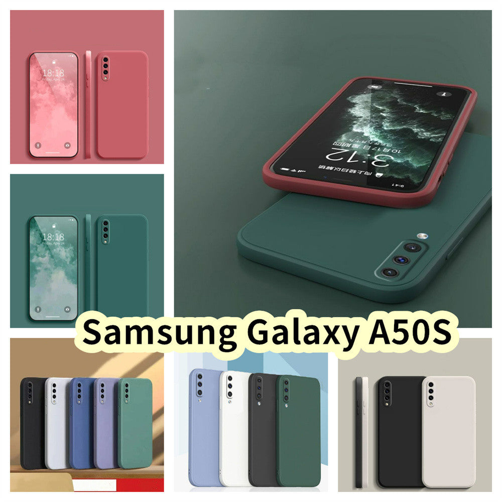For Samsung Galaxy A50S Cover Drop and wear resistant Silicone Full Case Classic Simple Solid Color Phone Case Cover