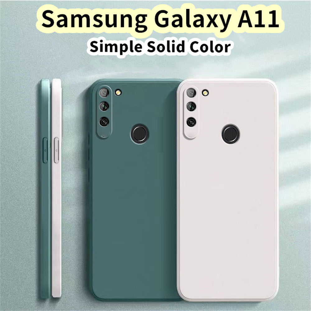 For Samsung Galaxy A11 Cover Drop and wear resistant Silicone Full Case Classic Simple Solid Color Phone Case Cover