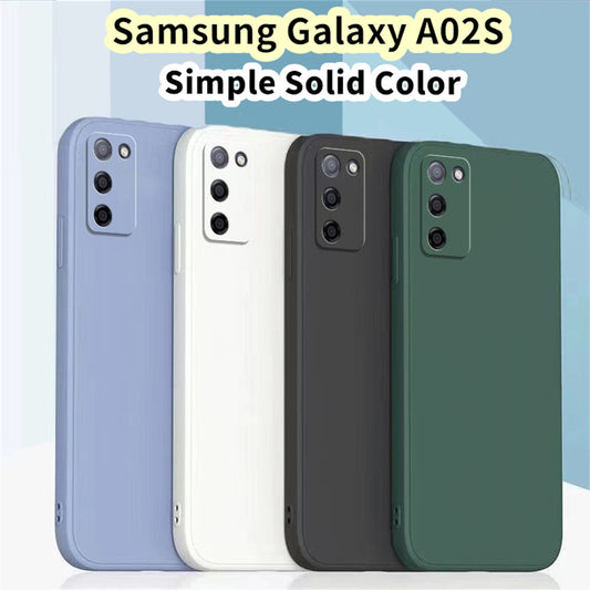 For Samsung Galaxy A02S Cover Drop and wear resistant Silicone Full Case Classic Simple Solid Color Phone Case Cover