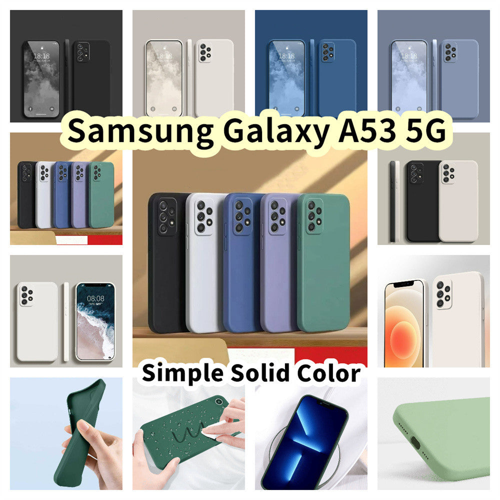 For Samsung Galaxy A53 5G Cover Drop and wear resistant Silicone Full Case Classic Simple Solid Color Phone Case Cover