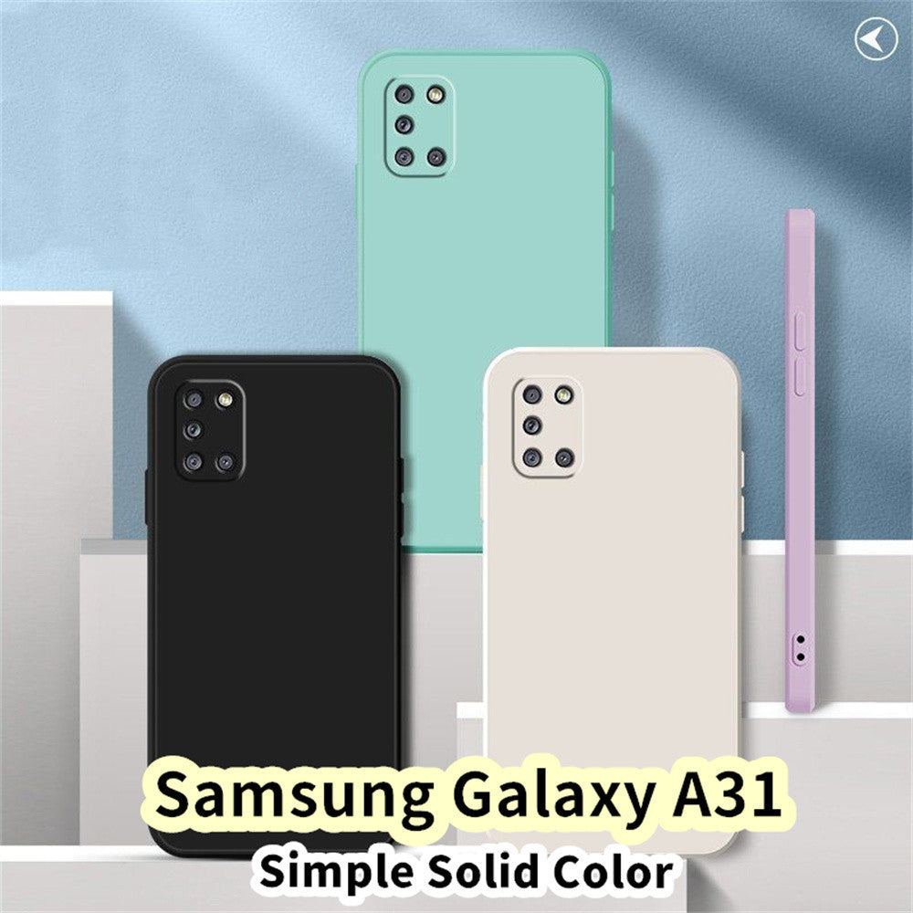 For Samsung Galaxy A31 Cover Drop and wear resistant Silicone Full Case Classic Simple Solid Color Phone Case Cover