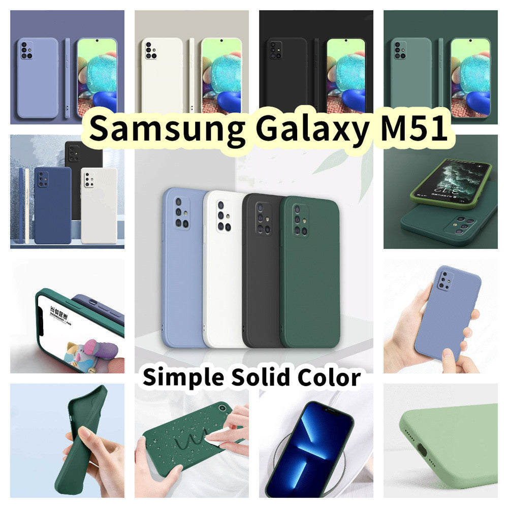 For Samsung Galaxy M51 Cover Drop and wear resistant Silicone Full Case Classic Simple Solid Color Phone Case Cover