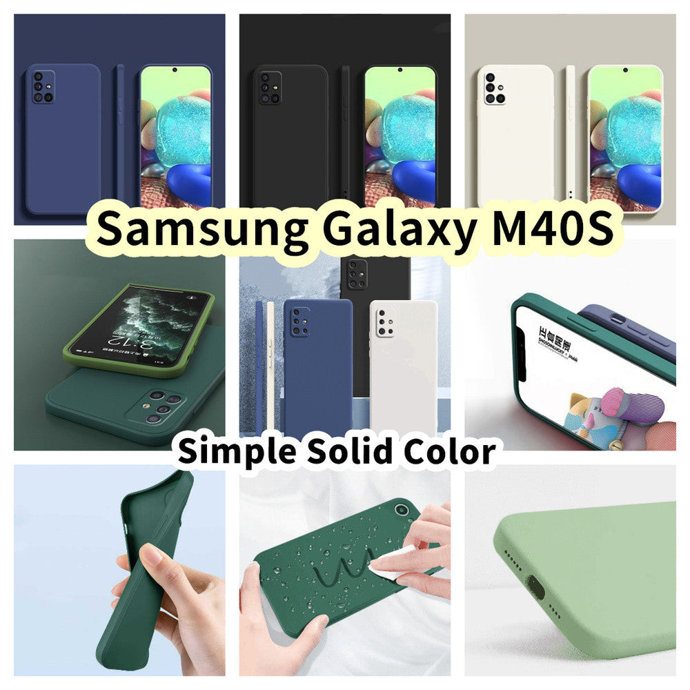 For Samsung Galaxy M40S Cover Drop and wear resistant Silicone Full Case Classic Simple Solid Color Phone Case Cover