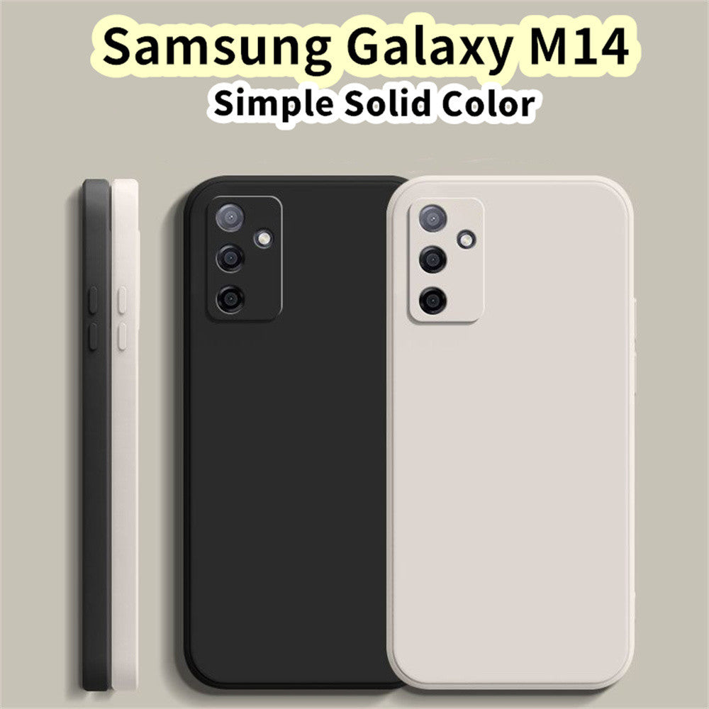 For Samsung Galaxy M14 Cover Drop and wear resistant Silicone Full Case Classic Simple Solid Color Phone Case Cover