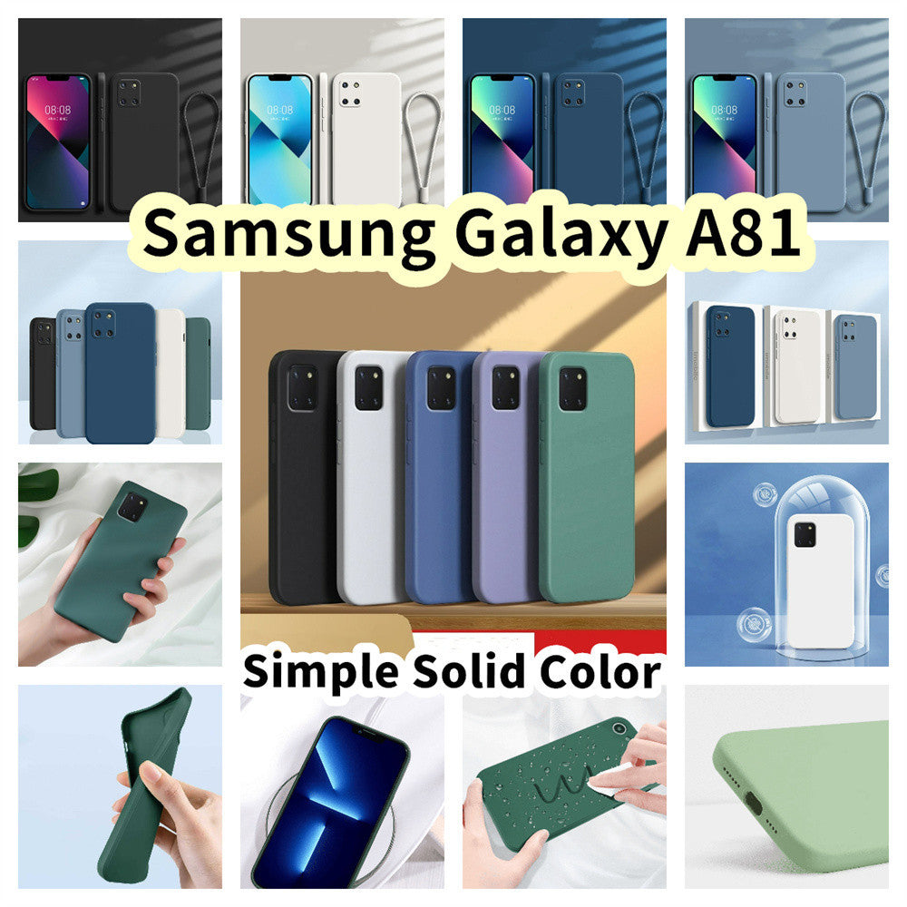 For Samsung Galaxy A81 Cover Drop and wear resistant Silicone Full Case Classic Simple Solid Color Phone Case Cover