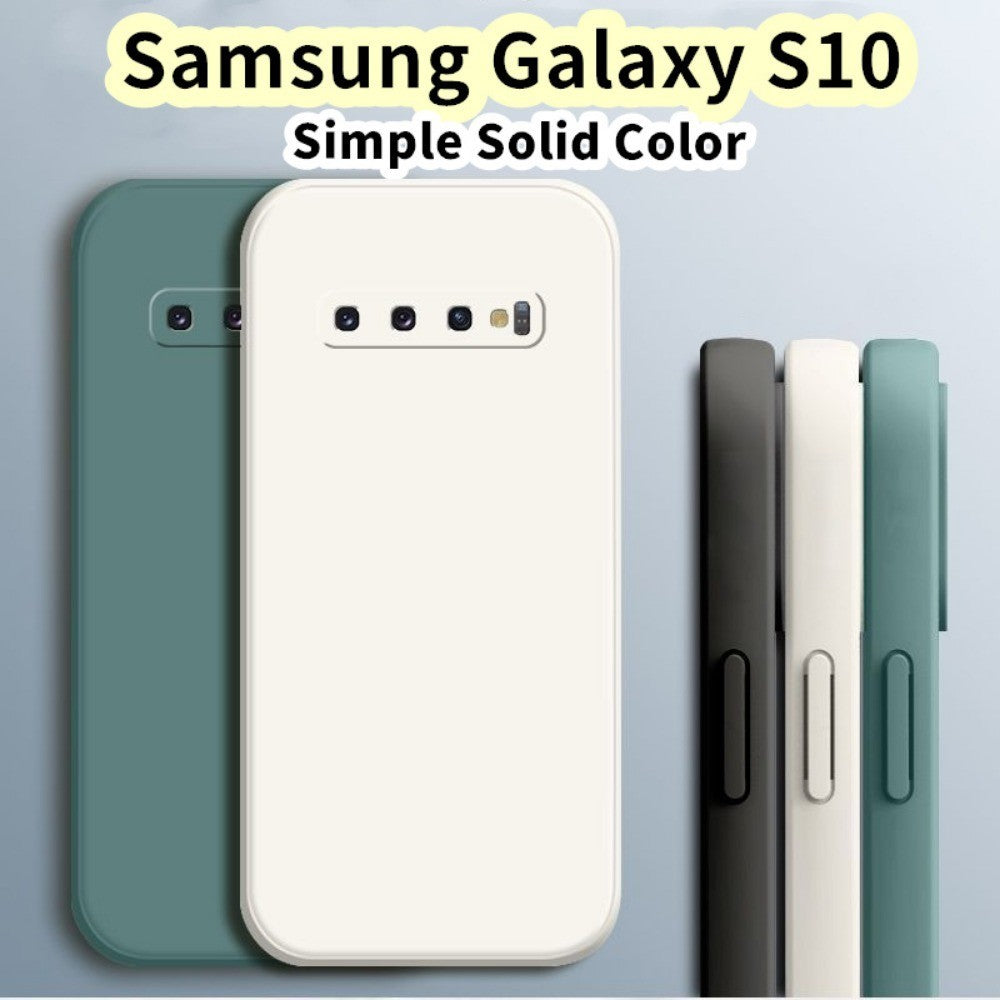 For Samsung Galaxy S10 Cover Drop and wear resistant Silicone Full Case Classic Simple Solid Color Phone Case Cover