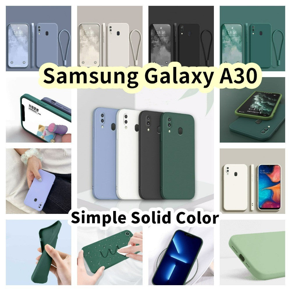 For Samsung Galaxy A30 Cover Drop and wear resistant Silicone Full Case Classic Simple Solid Color Phone Case Cover