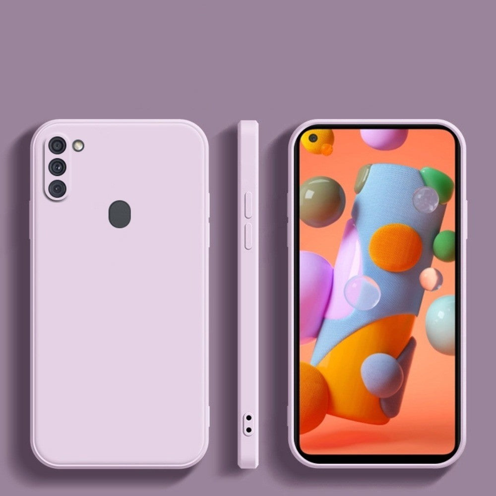 For Samsung Galaxy A11 Cover Drop and wear resistant Silicone Full Case Classic Simple Solid Color Phone Case Cover