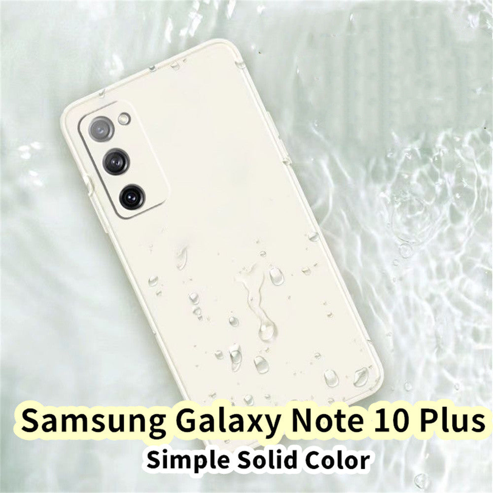 For Samsung Galaxy Note 10 Plus Cover Drop and wear resistant Silicone Full Case Classic Simple Solid Color Phone Case Cover
