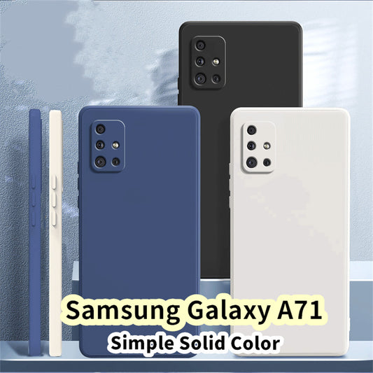 For Samsung Galaxy A71 Cover Drop and wear resistant Silicone Full Case Classic Simple Solid Color Phone Case Cover